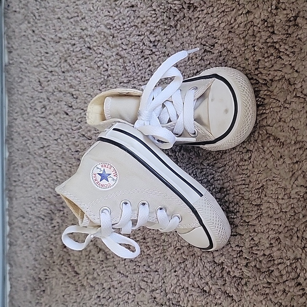 Baby size 3 high top converse light gray
